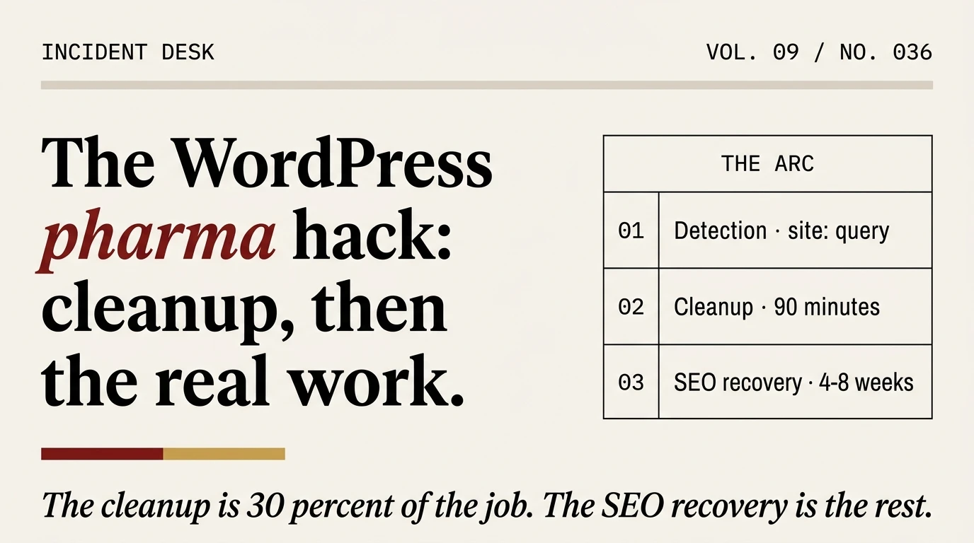 The WordPress pharma hack: cleanup, then the real work