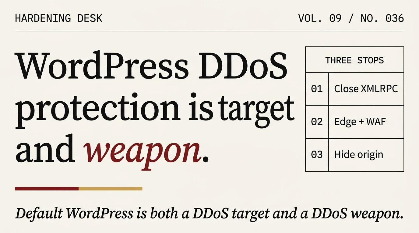 WordPress DDoS protection: target, weapon, and what stops both